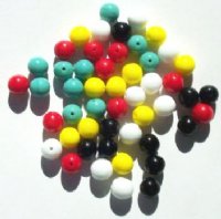 50 8mm Opaque Round Glass Mix Pack